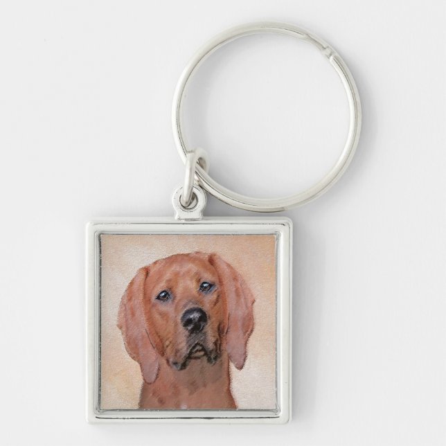 Chaveiro Redbone Coonhound Painting - Arte De Cachorro Orig (Frente)