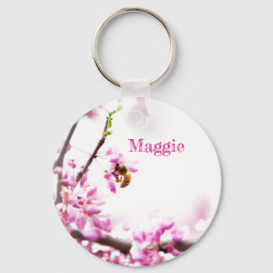 Chaveiro Redbud & honeybee no Springtime