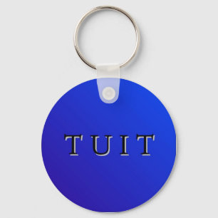 Chaveiro redondo azul de Tuit