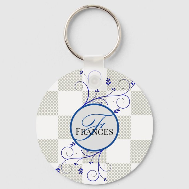 Chaveiro redondo personalizado monograma (Frente)