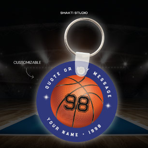 Chaveiro Redondo Time Esportivo de Basquete Azul