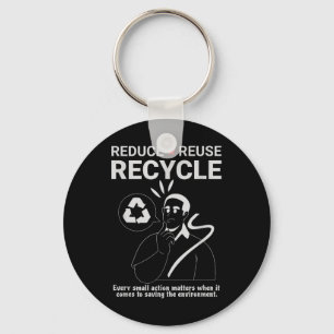 Chaveiro Reduzir, reutilizar, Reciclar _ Proteção ambiental