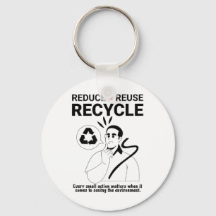 Chaveiro Reduzir, reutilizar, Reciclar _ Proteção ambiental
