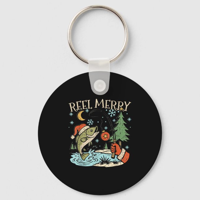 Chaveiro Reel Merry Christmas Fishing Funny Hook B Fi-shirt (Frente)