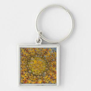 Chaveiro Reflexo de gota de orvalho de flor, Crescent City,