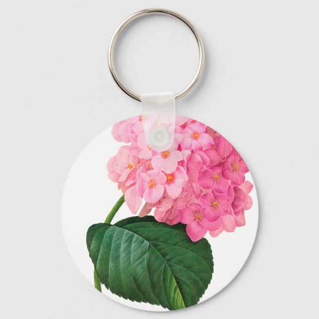 Chaveiro Refúgio de Hydrangea Rosa (Frente)