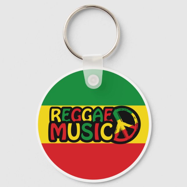 Chaveiro Reggae design de Música com estilo e cor rastafari (Frente)