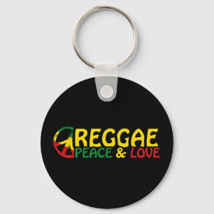 Chaveiro Reggage art com palavras positivas Peace and Love
