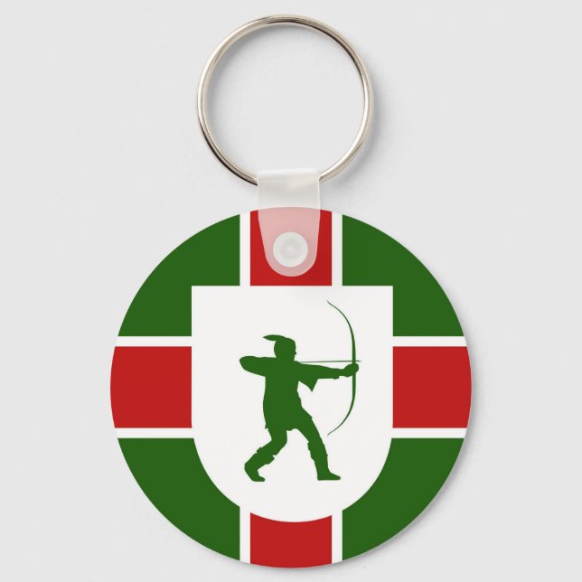 Chaveiro região de nottinghamshire bandeira england robin (Frente)