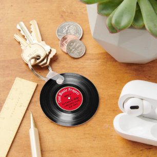 Chaveiro registro de vinilo LP personalizado com o nome Cha
