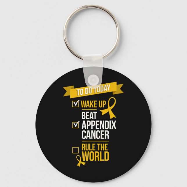 Chaveiro Regra do Cancer do Apêndice de Batimentos para aco (Frente)