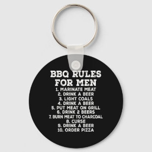 Chaveiro Regras de Churrasco para Homens Cerveja de Churras