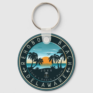 Chaveiro Rehoboth Beach Delaware Sunset Retro Souvenir 80s