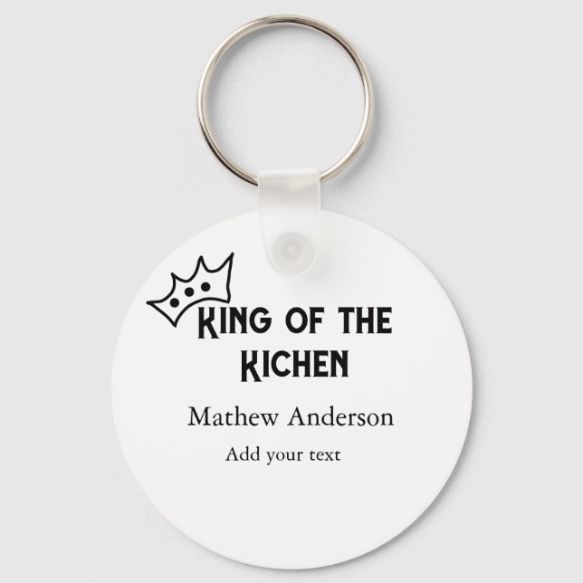 Chaveiro Rei da cozinha adicione nome chef padaria culinári (Frente)
