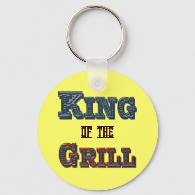 Chaveiro Rei do Slogan do Cozinhar do CHURRASCO Grill (Frente)