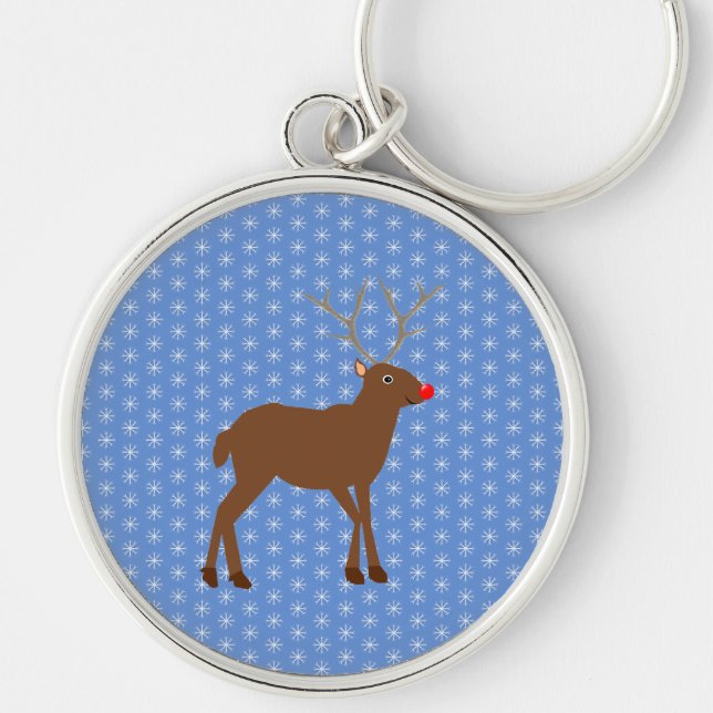 Chaveiro Reinado de Natal bonito com Nariz Vermelho (Frente)