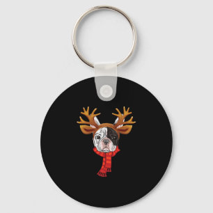 Chaveiro Reindeer Antlers Xmas para o Buldogue Francês