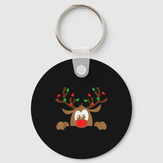 Chaveiro Reindeer Face Matching Family Christmas Deer Girl  (Frente)