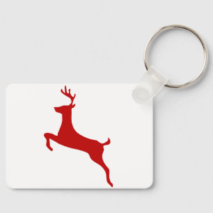 Chaveiro Reindeer Jump Christmas Red Silhouter Hat