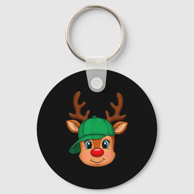 Chaveiro Reindeer Merry Christmas Hat Men Boy Kids  (Frente)