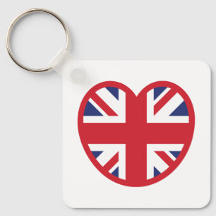 Chaveiro Reino Unido Union Jack Flag Heart