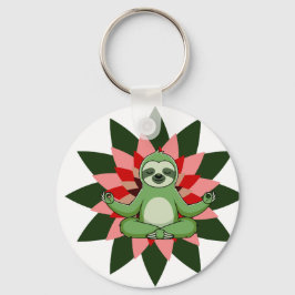 Chaveiro Relaxamento de Yoga com Arte Floral Elegante