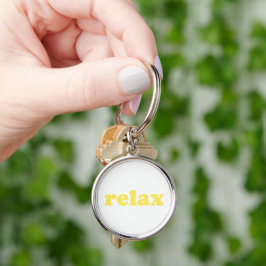 Chaveiro Relaxe o texto amarelo estranho legal