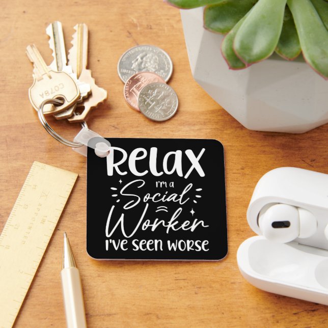Chaveiro Relaxe, sou uma Assistente Social Mãe Engraçada Ap (Mesa)