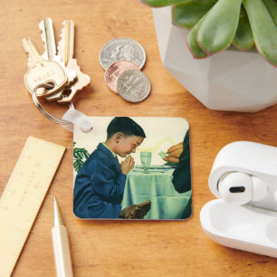 Chaveiro Religião Vintage, Menino Dizendo Benção no Dia de 