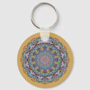 Chaveiro Relógio com Mandala Pintada à Mão 3