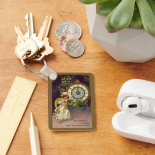 Chaveiro Relógio de Noite de Ano Novo Irlandesa Vintage à M