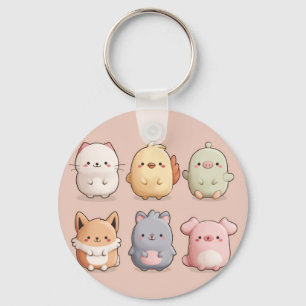 Chaveiro Relógio de Parede de Animal Fofo – Animal de Desen