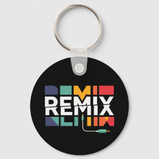 Chaveiro Remix Áudio | Gráfico Geométrico Retro de Música d