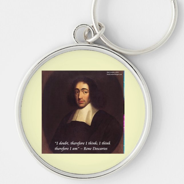 Chaveiro René Descartes Eu Penso, Logo Existo Citação (Frente)