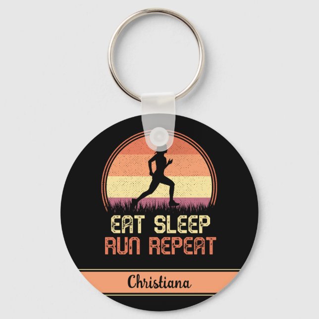 Chaveiro Repetição do atleta retrô de execução de repouso p (Frente)