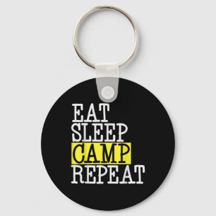 Chaveiro Repetir o acampamento de sono - Acampamento Engraç