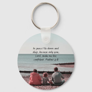 Chaveiro Repouso pacífico - Design Inspiracional Psalm 4:8