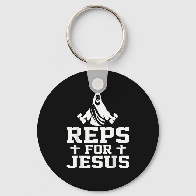 Chaveiro Reps For Jesus Funny Christian Gym Fitness Biceps  (Frente)