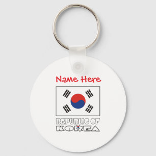 Chaveiro República da Coreia Personalizada de Alumínio Redo