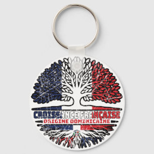 Chaveiro República Dominicana França Árvore Rota Bandeira