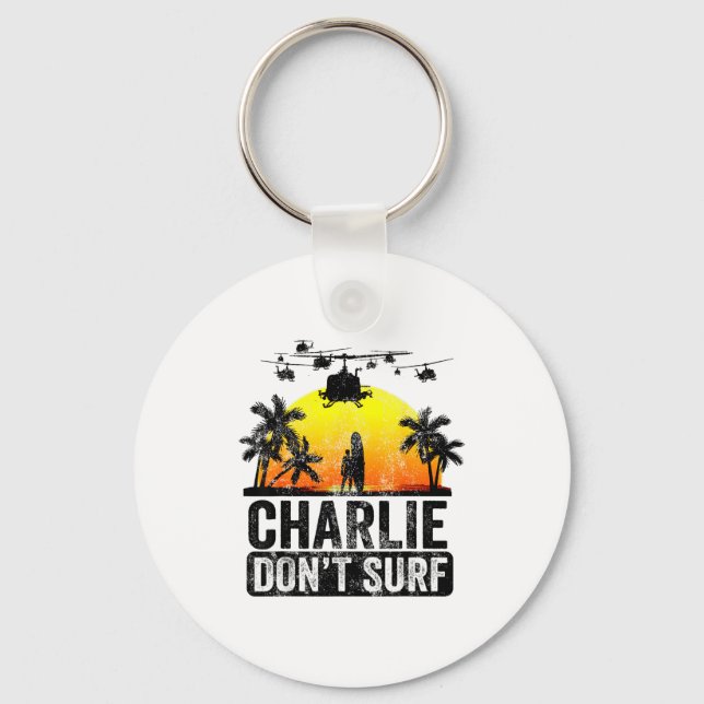 Chaveiro Rertro Vintage Charlie Dont Surf  (Frente)