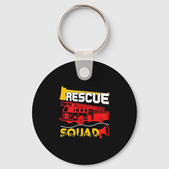 Chaveiro Rescue Squad Lifesaver Fireman Gift Proud Firefigh (Frente)
