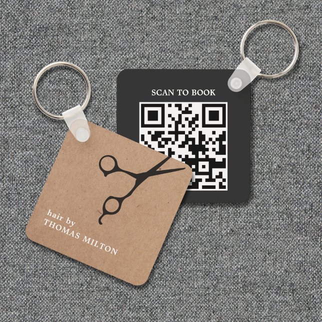 Chaveiro Reserva de Consulta com QR Code Mínimo para Salão (Criador carregado)