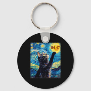 Chaveiro Resista a Trump 8647 Van Gogh Noite Estrelada Gato