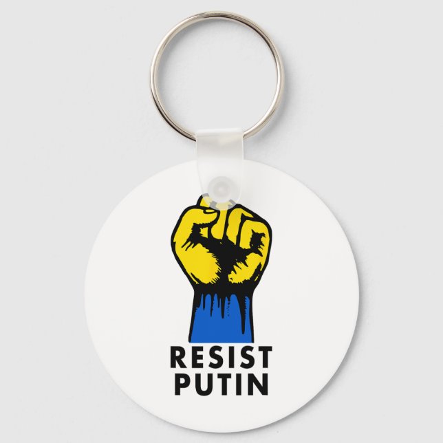 Chaveiro Resista Putin Protesto Punho Erguido  (Frente)