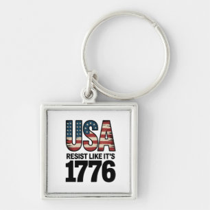 Chaveiro Resiste como se fosse 1776 soldados patrióticos EU
