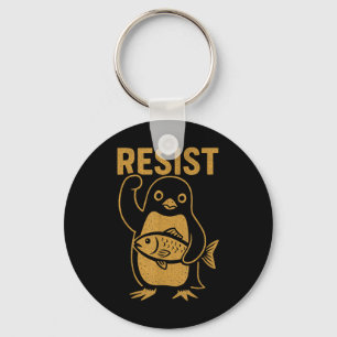 Chaveiro Resistência ao Rebelde Penguin Anti-Trump Protesto