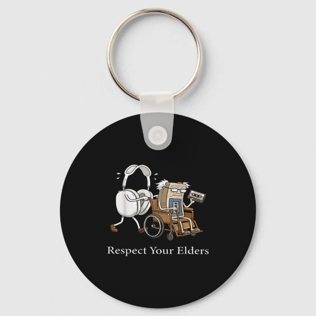 Chaveiro Respect Your Elders Retro Gaming Funny Gamer Contr (Frente)