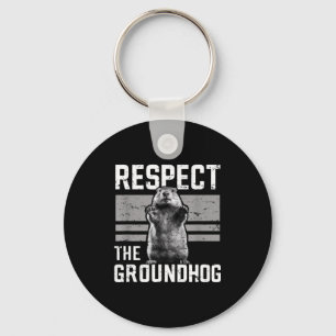 Chaveiro Respeite O Dia Do Groundhog Ground Hog Dia Do Wood