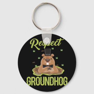 Chaveiro Respeite o Dia do Groundhog Woodchuck Foto Groundh